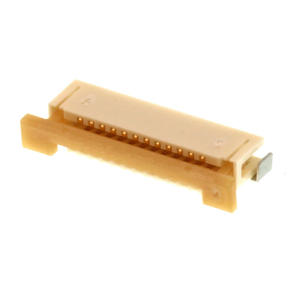 0522711890 Molex 0522711890 is an 18-position, 1mm pitch FPC connector with bottom contacts, surface mount right angle termination, and a slide lock actuator.