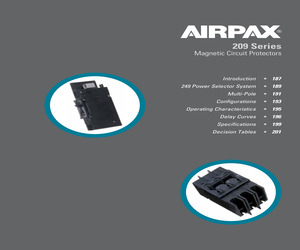 219-3-2600-442 The Sensata 219-3-2600-442 is a 3-pole circuit breaker with a magnetic hydraulic delay and lever actuator. It is designed for panel mounting.