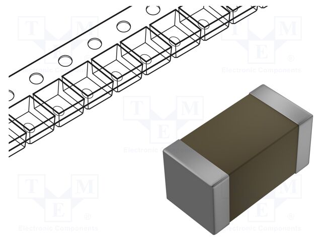 C1608C0G2A682J080AC This TDK MLCC capacitor offers 6800pF capacitance with 100V rating in a compact 0603 package.