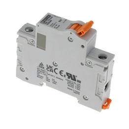 279-2-1-52-9-2-25 The Sensata 279-2-1-52-9-2-25 is a thermal magnetic circuit breaker designed for DIN rail mounting. It features a 25A current rating and a 160VDC voltage rating.
