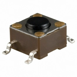 TL3301NF160QG-KR The E-Switch TL3301NF160QG-KR is a tactile switch featuring a SPST-NO circuit and a surface mount design. It operates at 0.05A and 12VDC with an operating force of 160gf.