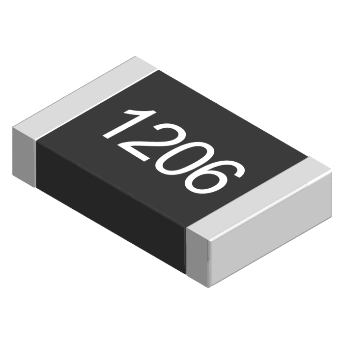 CRG1206F150K This TE Connectivity CRG1206F150K is a thick film surface mount resistor with a resistance of 150kΩ and a tolerance of ±1%. It has a power rating of 0.25W and comes in a 1206 package.