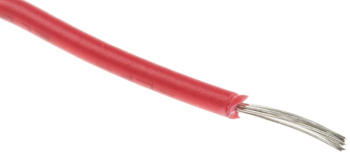 884-0871 This RS PRO 884-0871 is a red hook-up wire with a 0.13mm² cross-sectional area and 26 AWG gauge. It is rated for 300V and operates up to 105°C.