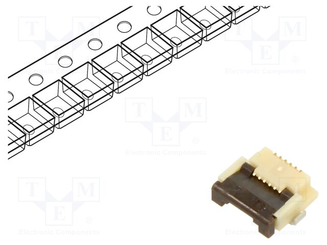 FH12-6S-0.5SH(55) The HIROSE FH12-6S-0.5SH(55) is an FFC/FPC connector with 6 positions and a 0.5mm pitch. It features SMT mounting and a gold-plated contact plating.
