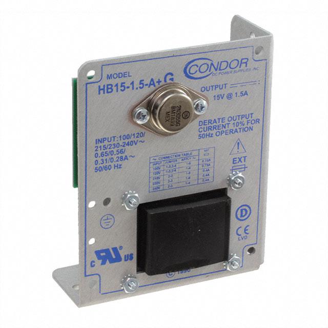 HB15-1.5-AG The Bel Power Solutions HB15-1.5-AG is a linear AC-DC converter providing a 15V output at 1.5A. It features a chassis mount design and adjustable output.