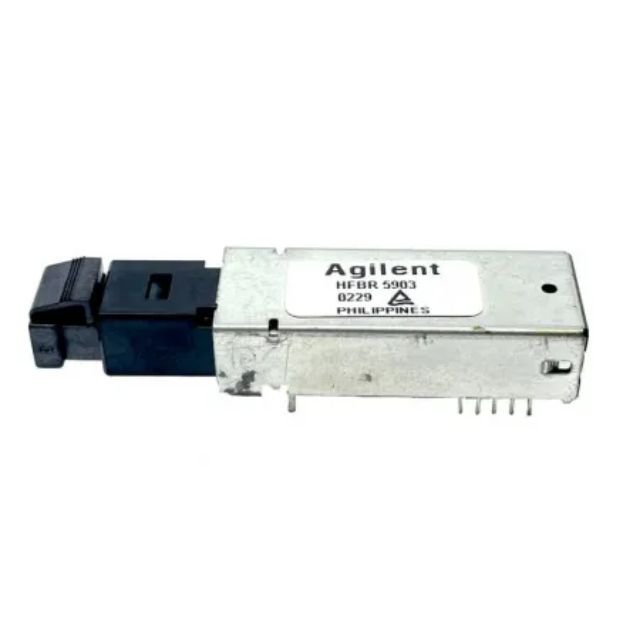 HFBR-5903 The Agilent Technologies HFBR-5903 is a 1300 nm Ethernet transceiver designed for FDDI, ATM, and Fast Ethernet applications. It features a 2x5 DIP package with an MT-RJ fiber connector and operates on a single +3.3V power supply.