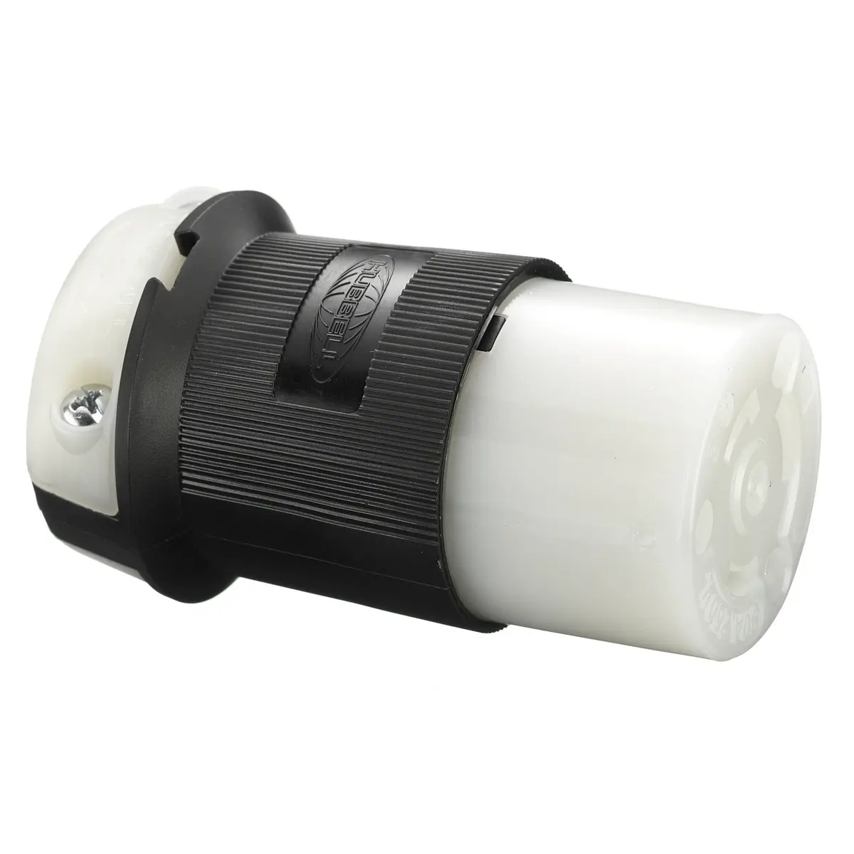 HBL2623 The Hubbell HBL2623 is an industrial female connector body with a 30A 250V rating. It features a 2-pole, 3-wire grounding configuration and screw terminals.