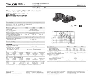 PT2S7RC4 The TE Connectivity PT2S7RC4 is a general purpose industrial relay featuring a DPDT contact form and a 12A contact current rating. It operates with a 24VAC coil voltage.