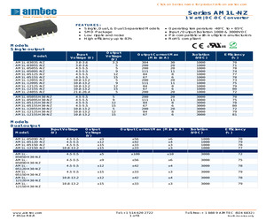 AM1L-0524S-NZ The Aimtec AM1L-0524S-NZ is a 1W DC-DC converter module with a 5VDC input and a 24VDC output. It offers a maximum output current of 0.04A and features a low-profile plastic SMD package.
