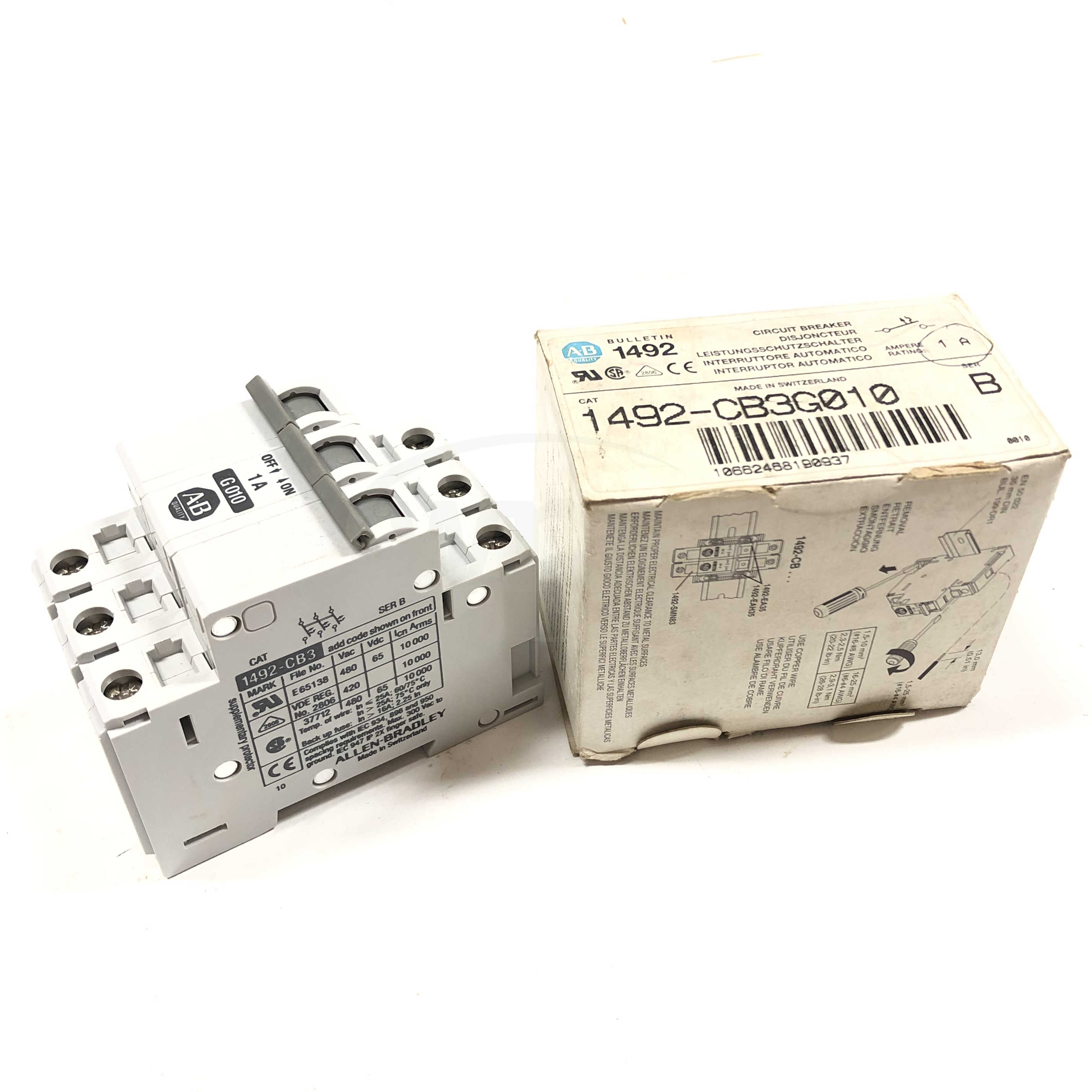 1492-CB3G010 The Allen Bradley 1492-CB3G010 is a circuit breaker. It features RoHS3 compliance and an MSL of 1 Unlimited.