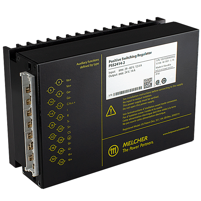 PSS3612-7 The Bel Power Solutions PSS3612-7 is a 432W DC DC converter with a 36V output and 12A current. It is designed for chassis mounting and operates from -25°C to 71°C.