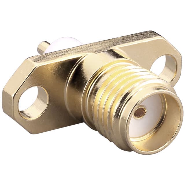 CONSMA018-4-G SMA FML, 2-HOLE FLANGE, GOLD