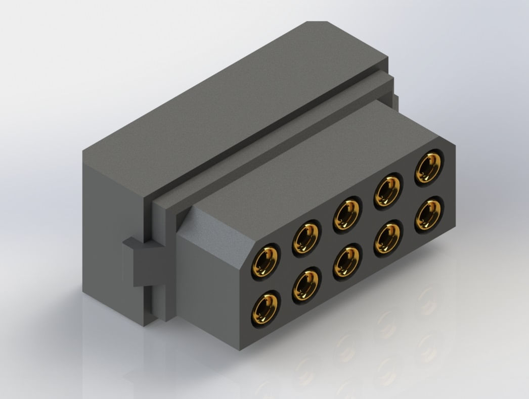202S10 The Nicomatic 202S10 is a female connector featuring a 2mm pitch and 10 crimp contacts. It is designed for wire gauges AWG 24-28 and has a length of 20mm.
