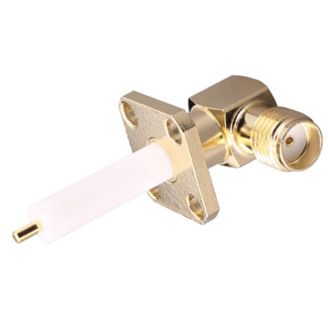 CONSMA019-G SMA FML R/A 4-HOLE FLANGE, GOLD