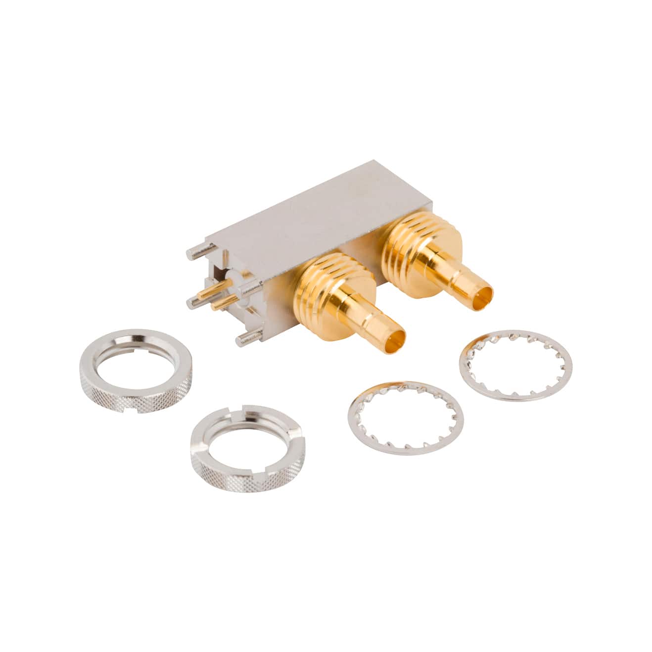 903-865J-71P MINI SMB RIGHT ANGLE PCB, DUAL P