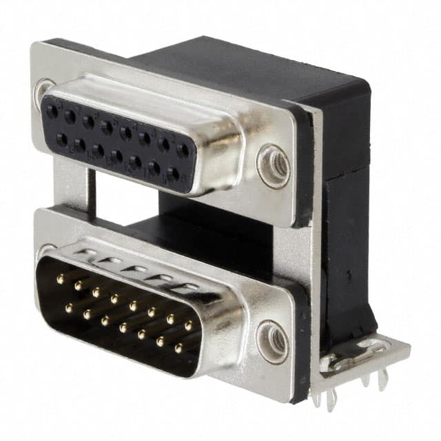 ASUB-277-15TP25 CONN D-SUB PLUG/RCPT 15P R/A SLD