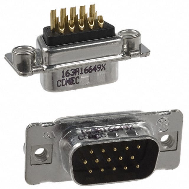 163A16649X CONN D-SUB HD PLUG 15P SLDR CUP