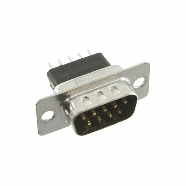 DE09-PE-1 CONN D-SUB PLUG 9POS VERT SLDR