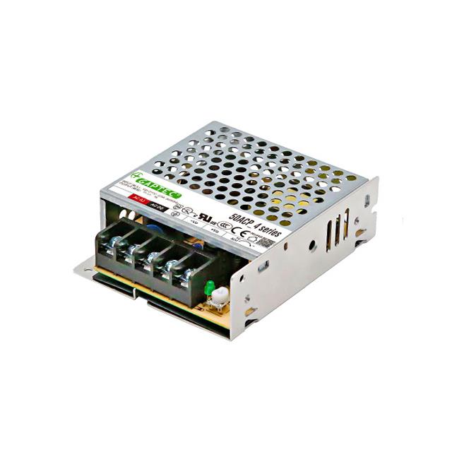 50ACPE_24S4 The GAPTEC Electronic 50ACPE_24S4 is an enclosed AC-DC converter designed for chassis mounting. It offers 53W of power with an efficiency of 89%.
