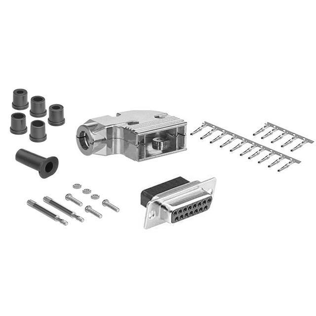 DCT-15FMA-KIT DB15 F CRIMP MTL 90DEG HOOD KIT