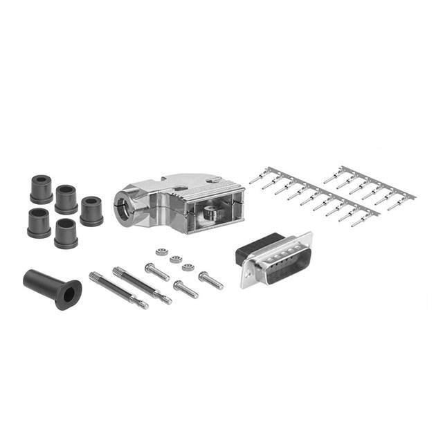 DCT-15MMA-KIT DB15 M CRIMP MTL 90DEG HOOD KIT