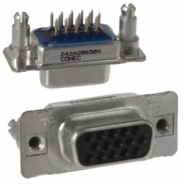 242A20650X CONN D-SUB HD RCPT 15P VERT SLDR