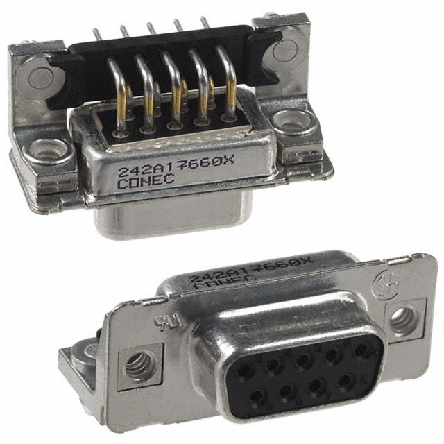 242A17660X CONN D-SUB RCPT 9POS R/A SLDR