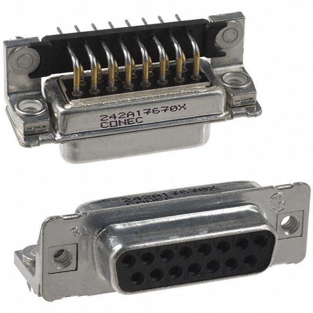 242A17670X CONN D-SUB RCPT 15POS R/A SLDR