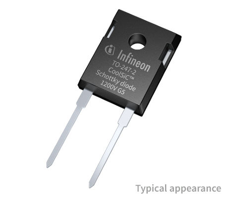 IDWD20G120C5 The Infineon IDWD20G120C5 is a 1200V CoolSiC™ Schottky diode from the G5 series. It offers high surge current capability and temperature-independent switching.