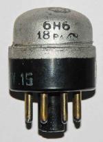 6H6 The RT 6H6 is a Double Diode vacuum tube with a filament voltage of 6.3V and a filament current of 0.3A. It was first introduced in August 1935.