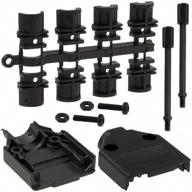 970-009-010-011 CONN BACKSHELL 9POS 180DEG BLACK