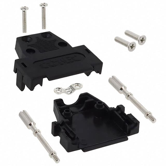 165X10149XE CONN BACKSHELL 15POS 180DEG BLK