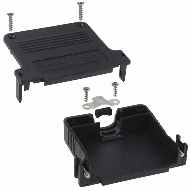165X13399XE CONN BACKSHELL 37POS 180DEG BLK