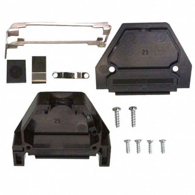 165X11299XE CONN BACKSHELL 25P 45/180DEG BLK