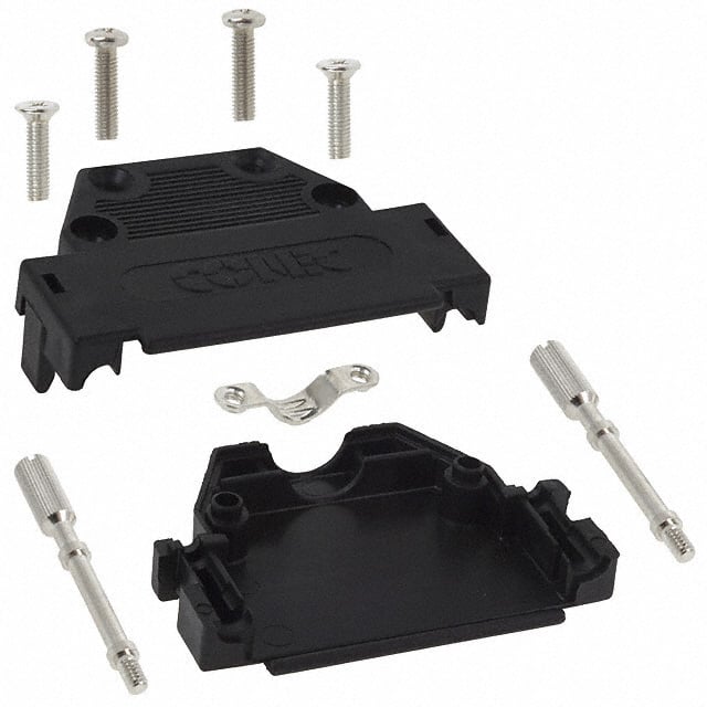 165X10159X CONN BACKSHELL 25POS 180DEG BLK