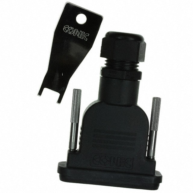 165X14839X CONN BACKSHELL 25POS 180DEG BLK