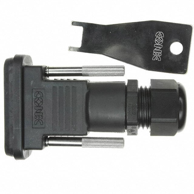 165X14829XE CONN BACKSHELL 15POS 180DEG BLK