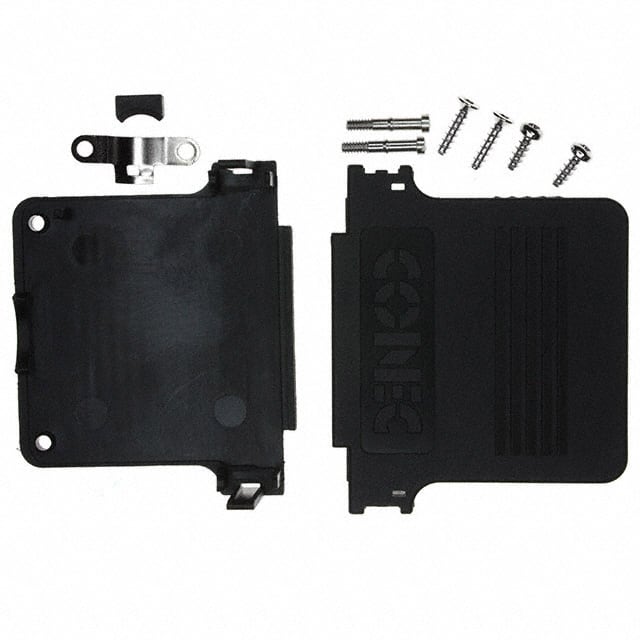 165X13409XE CONN BACKSHELL 50POS 180DEG BLK