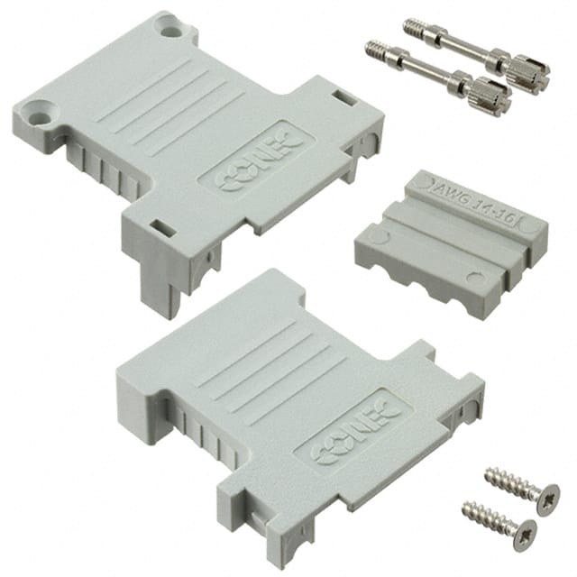 165X17989X CONN BACKSHELL 3POS 180DEG GRAY