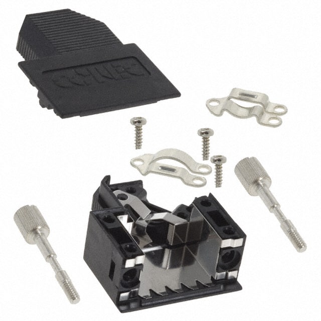 165X00779XE CONN BACKSHELL 9P 45DEG SHLD BLK