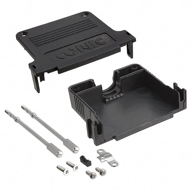 165X03339A CONN BACKSHELL 37POS 180DEG BLK