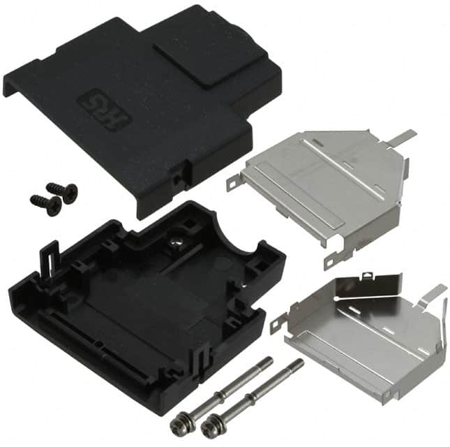 DH-37-CV1B CONN BACKSHELL 37POS 180DEG SHLD