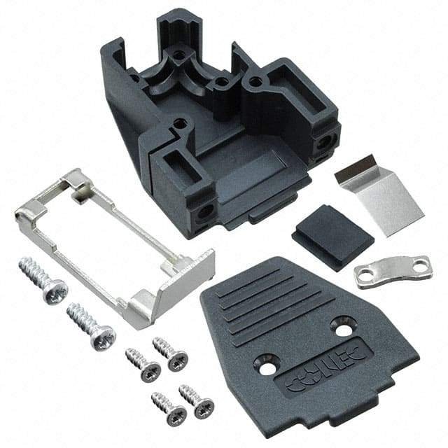 165X11279X CONN BACKSHELL 9P 45/180DEG BLK