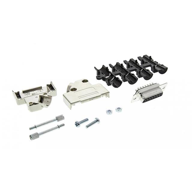 MHD45PK15-DB15S-K 15 WAY D-SUB HOOD METPLAS SIDE E