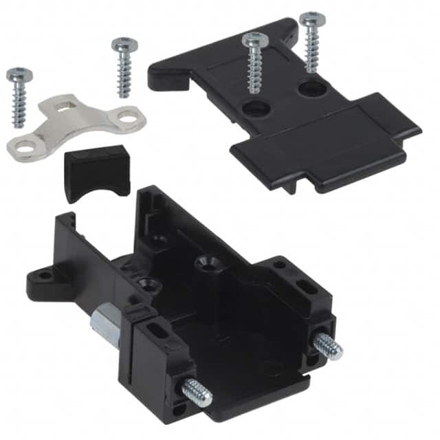 975-009-010R011 CONN BACKSHELL 9POS 180DEG BLACK
