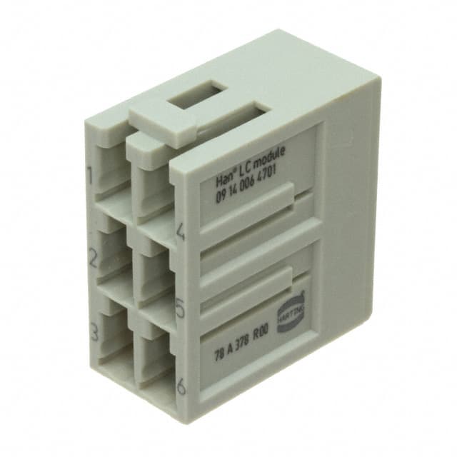 09140064701 HAN LC MALE MODULE FOR 6 LC CONT