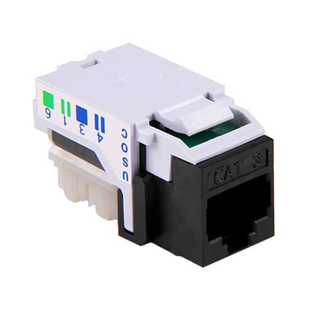 RJ11FC3-BLK INSERT 6P6C JACK TO IDC CONN