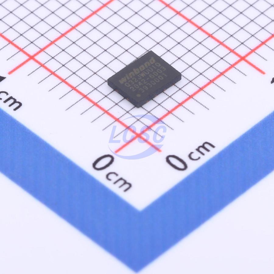 W25Q32JWUUIQ The W25Q32JWUUIQ is a memory component manufactured by Winbond Electronics. It offers RoHS3 compliance and an MSL 1 rating.