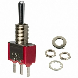 7103SYCQE The C&K Components 7103SYCQE is an SPDT toggle switch designed for panel mounting. It offers a 5A current rating and operates at 120V AC or 28V DC.