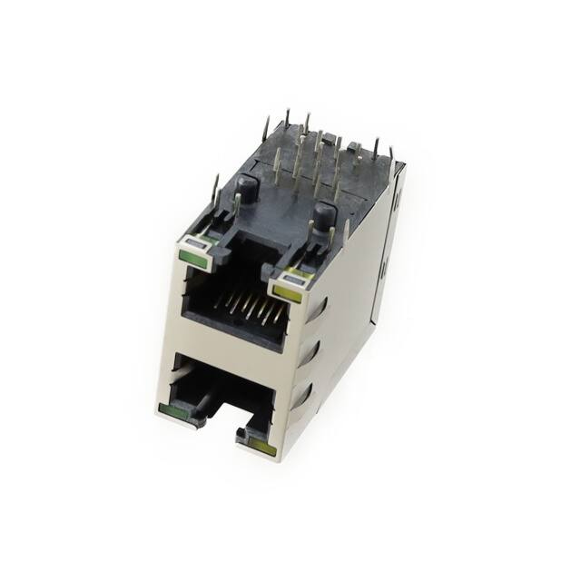 RJE1R288335413 8P8C, CAT6, 2X1 STACKED, SHIELD,